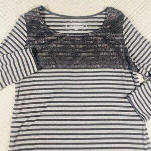 Soma Loungewear Sleep Shirt Black & Gray Size Medium EUC